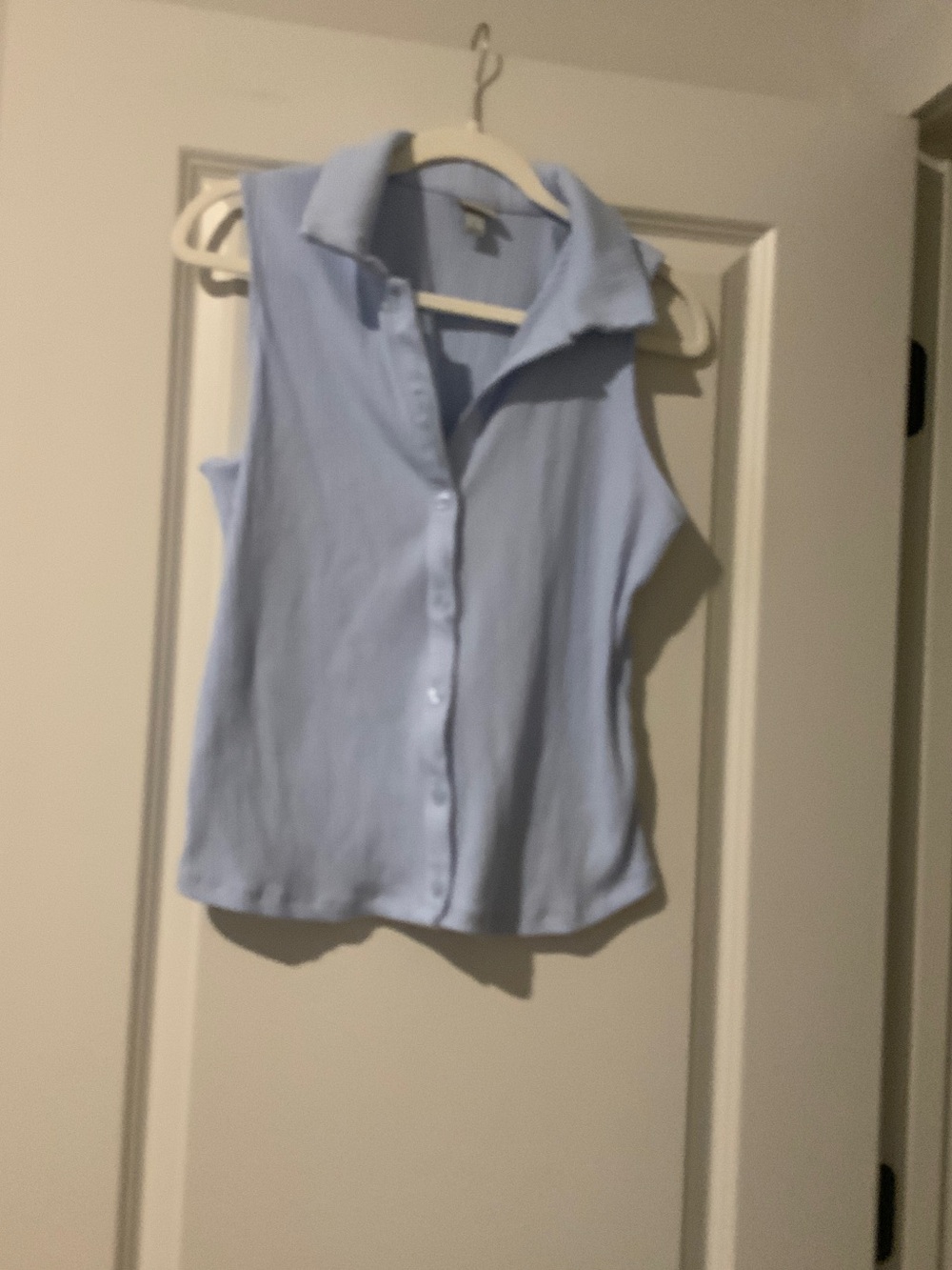 a new day Light Blue Sleeveless Button-Up Crop Top